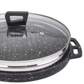 قیمت تابه گریل دو طرفه درب پیرکس سوپاپ دار ارتفاع 7 سانت قطر 28 گرانیتی نانو نچسب