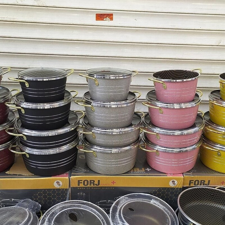 سرویس 7 تیکه قابلمه شیک و جنس مواد نو با کیفیت بالا داخل زنبوری بدون مواد مضر