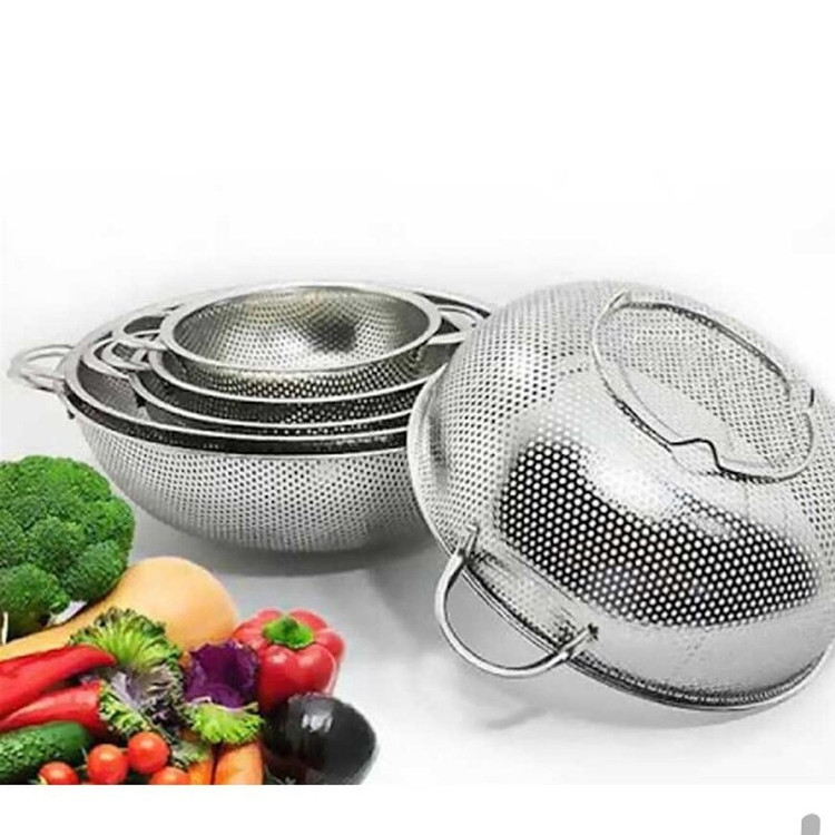 خرید و قیمت آبکش پانچ استیل قوی ضد زنگ 6 پارچه درجه یک و اصلی با ضمانت لوازم خانگی فروشگاه هومزی