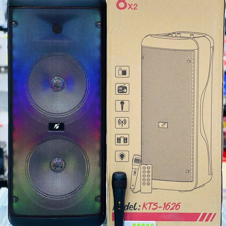 ارزانترین اسپیکر بلوتوثی مدل kts 1626 ارتفاع 70 سانت ریموت ومیکروفون دار حرفه ای و اورجینال ارسال فوری