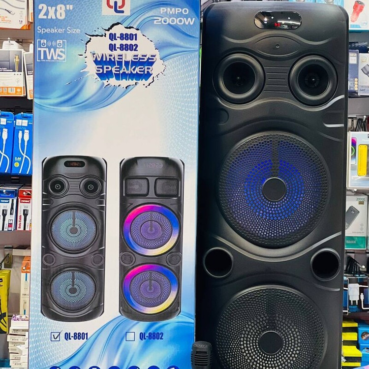 اسپیکر بلوتوثی چرخدار دارای میکروفون و کنترل فوق حرفه ای مدل 8801