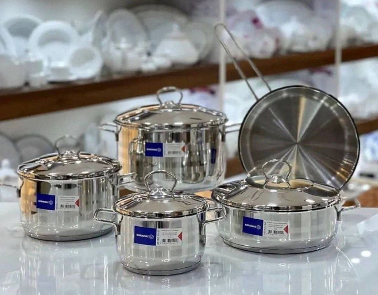 خرید و قیمت سرویس قابلمه 9 پارچه استیل کرکماز حک ترکیه