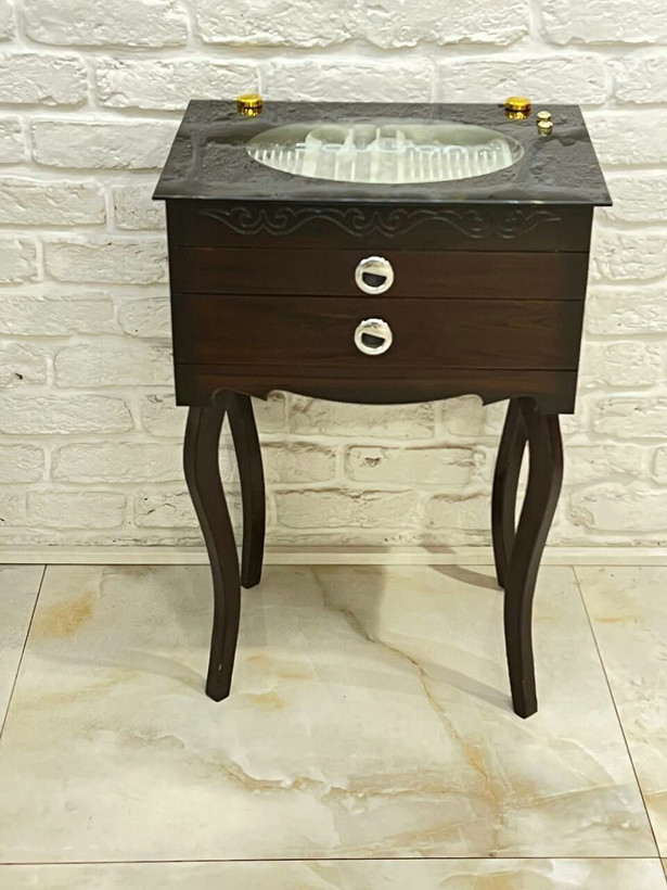 خرید و قیمت کنسول قاشق چنگال مارک دالتون پایه دار دارای 2 کشو جک دار رنگ سفید، قهوه ای، خاکستری