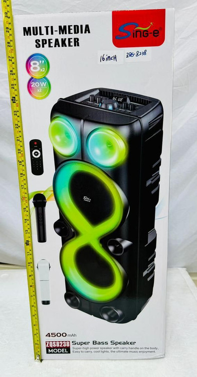 پرفروشترین اسپیکر بلوتوثی 8238 میکروفون و ریموت دارد 16 اینچی