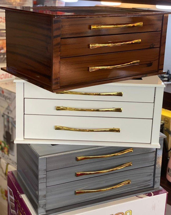 کنسول قاشق چنگال بدون پایه دالتون 3کشو در سه رنگ سفید، قهوهای، خاکستری