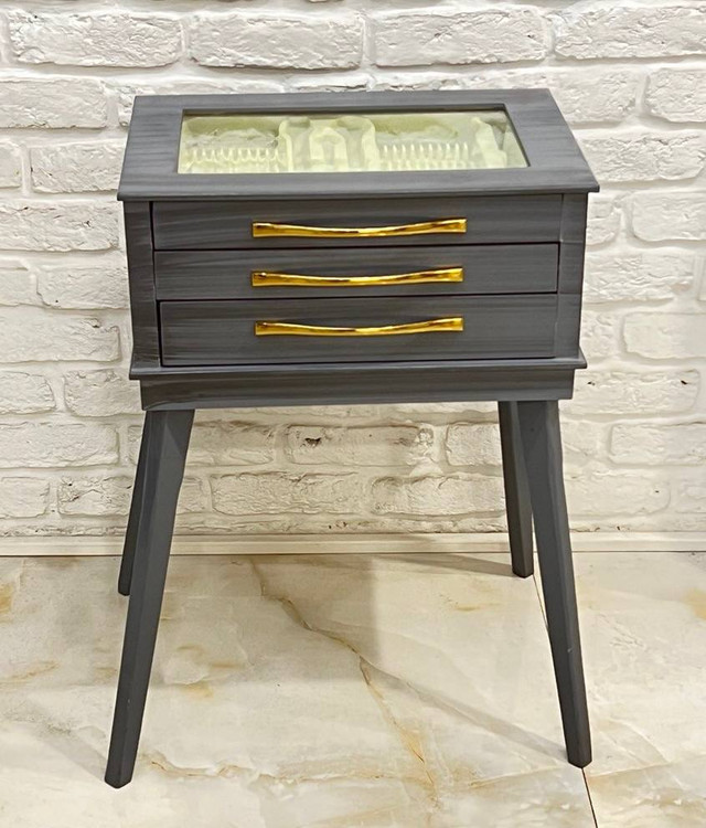 خرید و قیمت بهترین کنسول سه کشو پایه TV طوسی