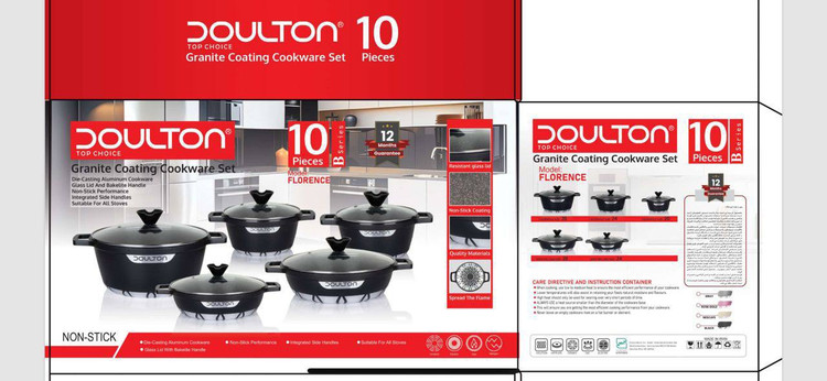 خرید سرویس قابلمه چدن ده پارچه سری B دالتون ۲۸ و ۲۴ و ۲۰ ، تابه ۲۴ و ۲۸