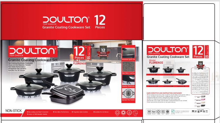 خرید ارزانترین سرویس قابلمه چدن ۱۲ پارچه سری B دالتون ۲۸ و ۲۴ و ۲۰ ، تابه رژیمی و تابه ۲۸ و تابه 24