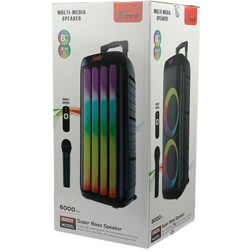 پرفروشترین اسپیکر چمدانی بلوتوثی میکروفون و ریموت کنترل رم و فلش خور Sing-E ZQS8232