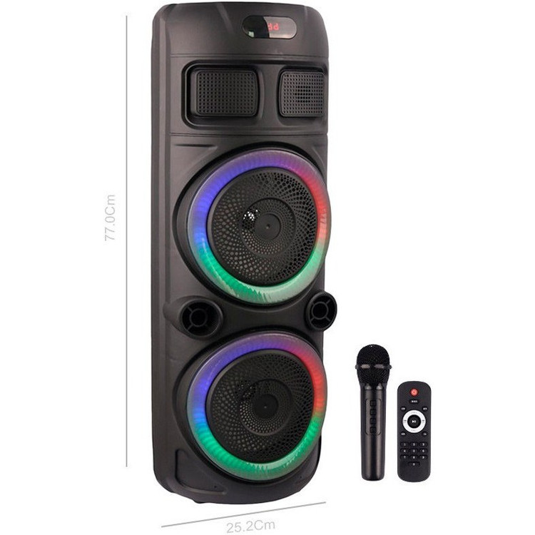 اسپیکر بلوتوثی ZQS 8251 دارای کابل شارژ میکروفون و ریموت کنترل 16 اینچی ارتفاع 85 سانت