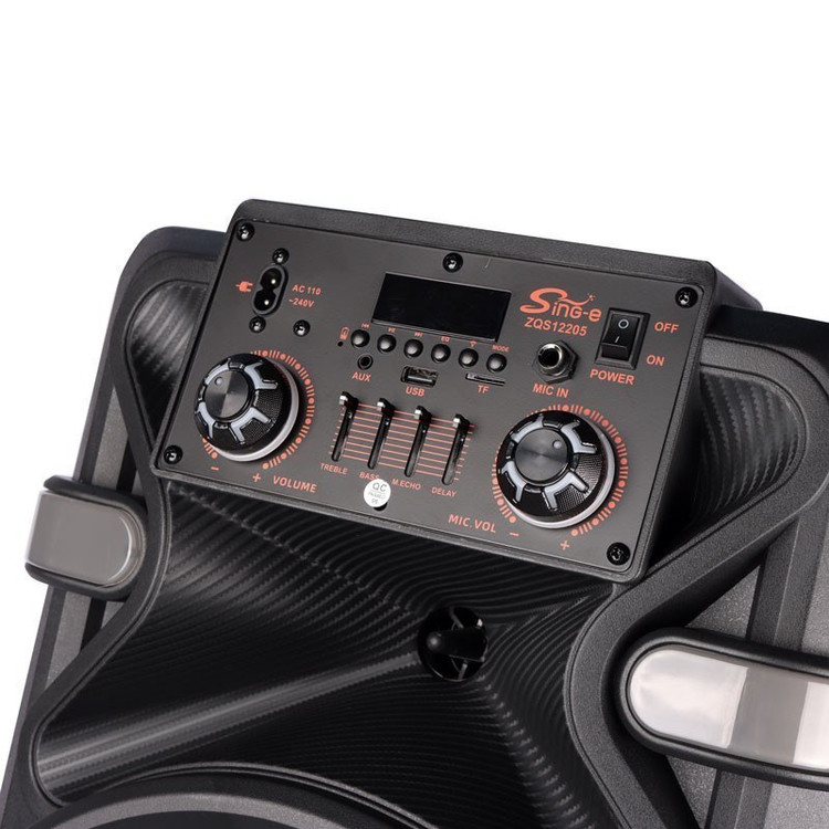 اسپیکر بلوتوثی حرفه ای Sing-E ZQS12205 دارای کابل شارژ و میکروفون کنترل 24 اینچ 2 در 12 ارتفاع حدود یک متر