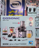 قیمت و خرید آبمیوه گیری 4 کاره گاسونیک (گوسونیک) مدل 730 GOSONIC آسیاب خردکن و مخلوط کن ابمیوه گیری همه کاره با کیفیت با تیغه اضافی