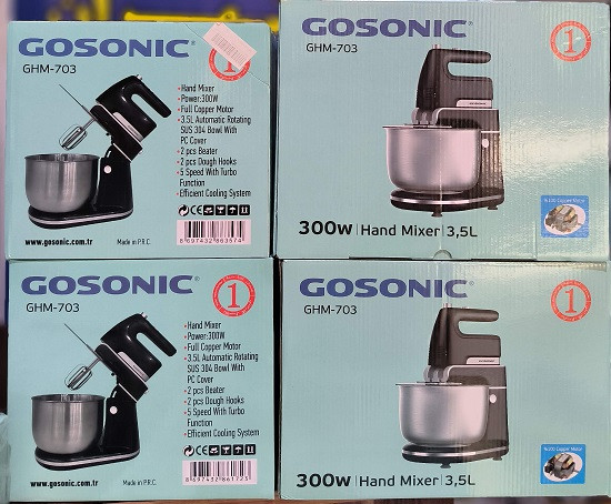 پرفروشترین همزن برقی کاسه دار چرخشی گوسونیک 3.5 لیتری 300 وات مدل GHM 703 گاسونیک