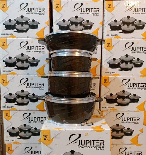 خرید سرویس قابلمه چدن ژوپیتر 7 پارچه قابلمه 28 24 20 و تابه 28 درجه یک