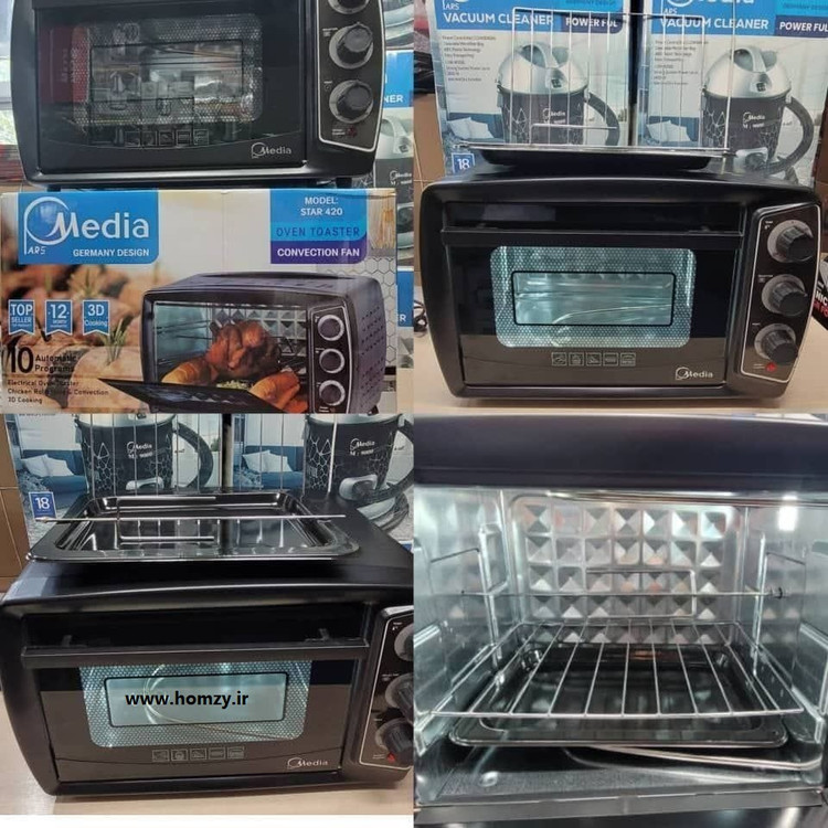 خرید و قیمت جدید آون توستر ولومی مدیا مدل 420 حجم 60 لیتری جوجه گردان دار