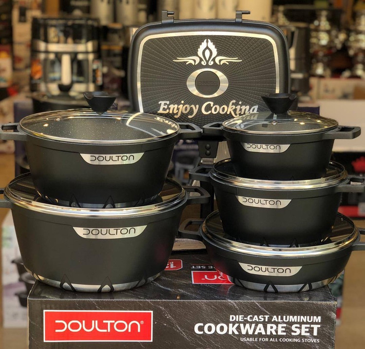 خرید و قیمت جدید سرویس قابلمه دالتون 12 پارچه دارای قابلمه بزرگ 32 و تابه رژیمی دارای گارانتی شرکتی