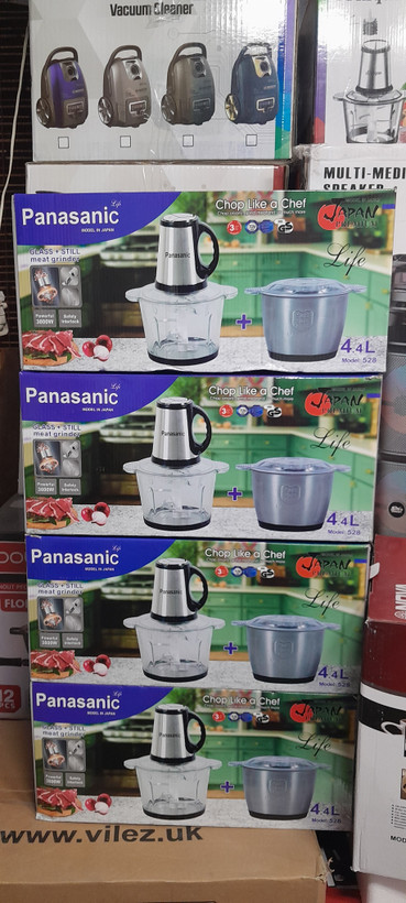 ارزانترین غذاساز خردکن برقی پاناسونیک ۲ کاسه موتور قوی ۲ دست تیغه ۶ تایی بهمراه سیر پوست کن و همزن مدل ۵۲۸