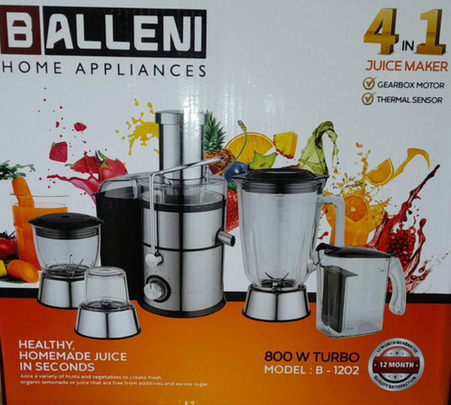 گارانتی شرکتی آبمیوه گیری بالنی B-1202 پایه استیل گلویی استیل دارای مخلوط کن و آسیاب و خردکن