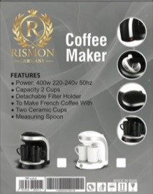 قهوه ساز ریسمون مدل MR-76 با توان 400 وات و فیلتر دائمی دارای گارانتی تعویض شرکتی
