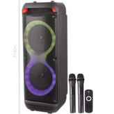 اسپیکر بلوتوثی ZQS 8288 دو باند 8 اینچ به همراه 2 عدد میکروفون