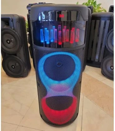 ارزانترین اسپیکر چمدانی بلوتوثی رم و فلش خور Sing-E ZQS8222 + میکروفون و ریموت کنترل