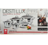 ارزانترین سرویس قابلمه استیل 10پارچه دستی لوکس