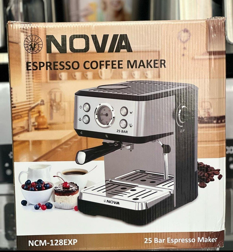 ارزانترین اسپرسوساز نوا مدل NOVA NCM 128 EXP فشار 25 بار درجه دار دو کاپ و تک کاپ