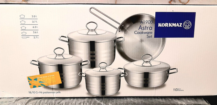 بهترین سرویس قابلمه 9 پارچه استیل کرکماز با درب استیل