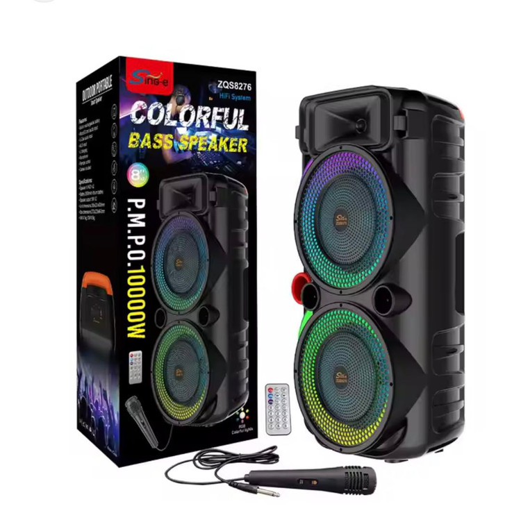 خرید ارزانترین اسپیکر 8276 zqs میکروفون و ریموت دار 65 سانتی 16 اینچ