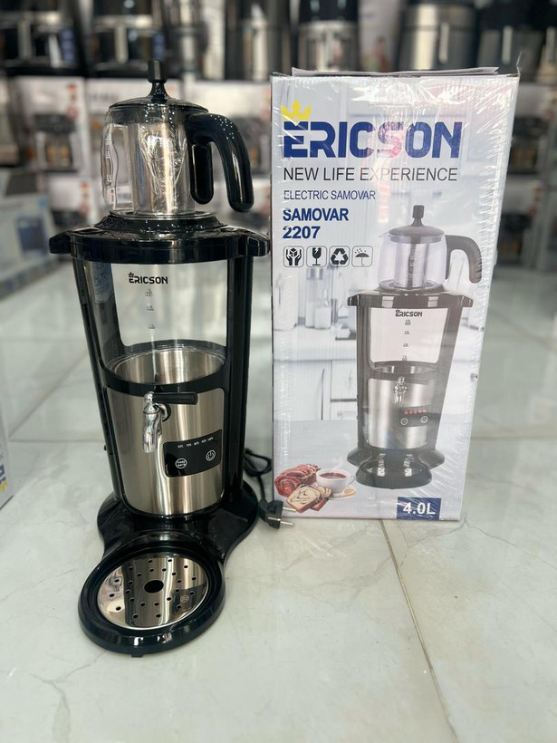 خرید ارزانترین و بهترین نمایندگی چایساز سماوری اریکسون مدل 2207 حجم  4 لیتری درجه یک