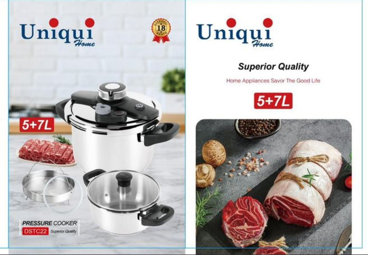 بهترین قیمت نمایندگی زودپز دوقلو یونیک مدل c22 حجم ۵ و ۷ لیتر بهمراه ظرف بخار پز