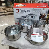 خرید ارزانترین سرویس قابلمهی ۷ پارچه استیل دستی لوکس