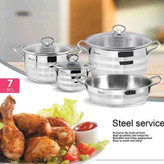 بهترین سرویس قابلمهی ۷ پارچه استیل دستی لوکس