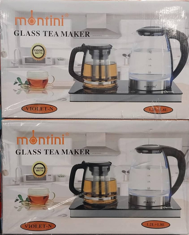 جدیدترین چای ساز مونتینی مدل VIOLET-N ظرفیت ۲ لیتر با کتری پیرکس