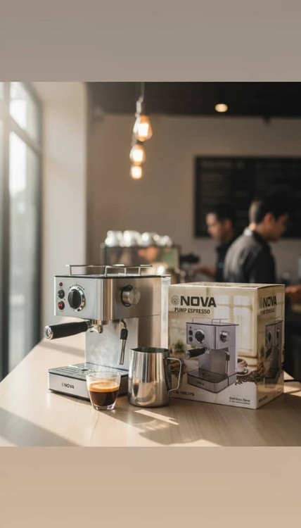 قشنگ ترین اسپرسو ساز نوا مدل NCM-140 ظرفیت ۱.۲ لیتر با فیلتر استیل