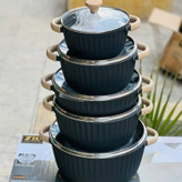 باکیفیت ترین سرویس قابلمه ۱۰ پارچه چدن زیو مدل ZCS-8590