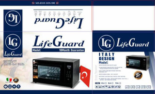 ارزانترین و بهترین توستر لایف گارد 60 لیتری دو المنت دارای سینی لعابی و سینی استیک پز بدون فن