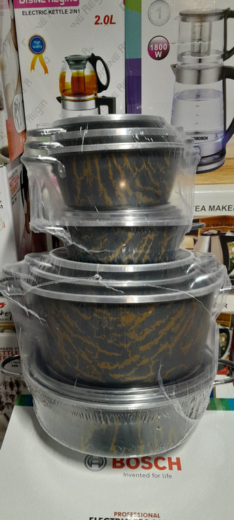 بهترین سرویس قابلمه 19 پارچه طرح ماربل دوطرف نچسپ بسیار با کیفیت با رنگ ثابت و قپه های عالی