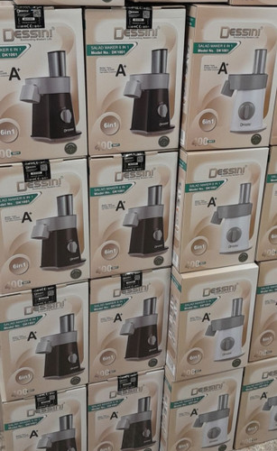 بهترین سالاد ساز دسینی مدل 1001 جدید در دورنگ سفید و مشکی 6 کاره با رنده های متنوع و درجه یک