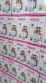 چای ساز دسینی مدل DR-6001 کتری ۲ لیتری قوری ۱ لیتری با فیلتر استیل چایساز پیرکس